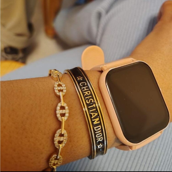 Dior Men's Gold and Black Cuff Bracelet - Picture 3 of 4